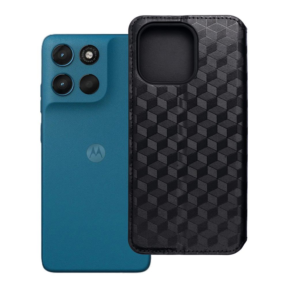 Husa Cubic Book Flip pentru Motorola G57 Power Negru