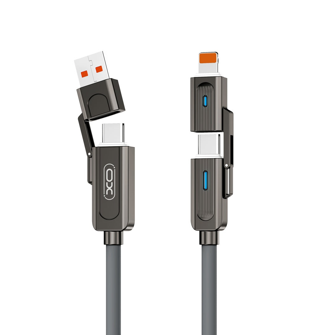 Cablu XO Cabel Nb275 4w1 Usb-c - Lightning + USB - Usb-c 60W 1,0m Gri
