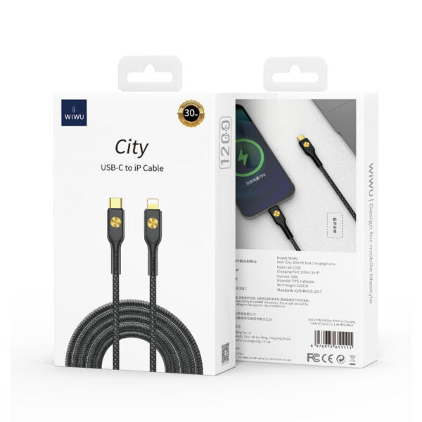 WIWU 30W City cablu Wi-C035 C-L Negru
