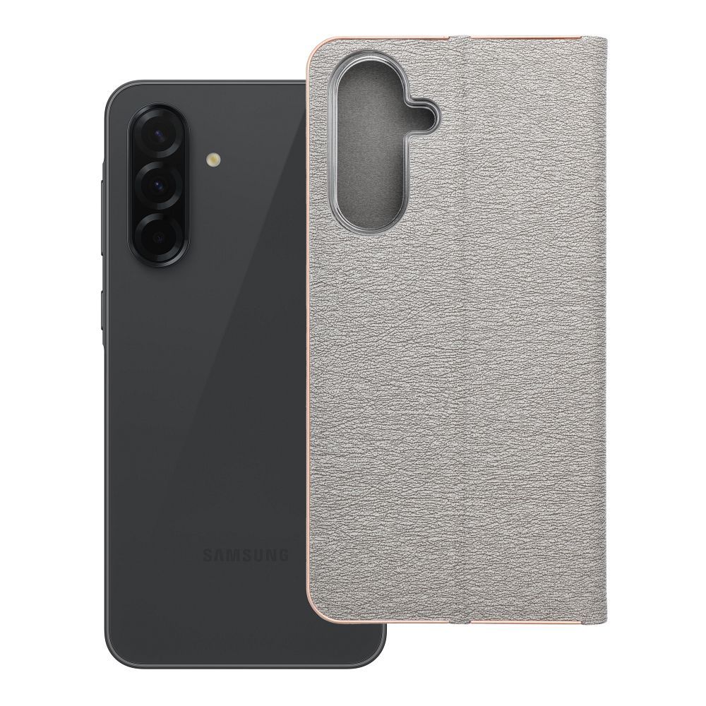 Husa Luna Book Auriu Flip pentru Samsung A36 5G Argintiu