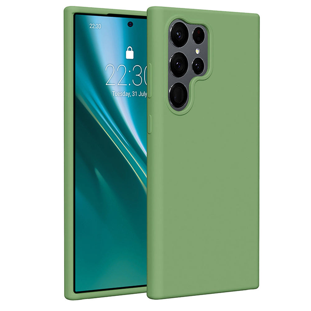 Husa Etteri Silicone pentru Samsung Galaxy S23 Ultra Verde deschis