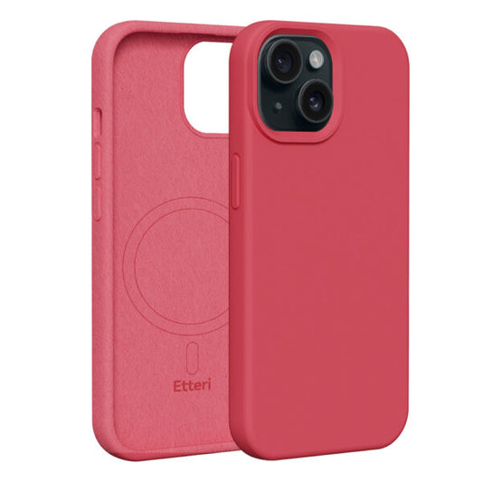Etteri Silicone Mag case for iPhone 15 6,1" raspberry