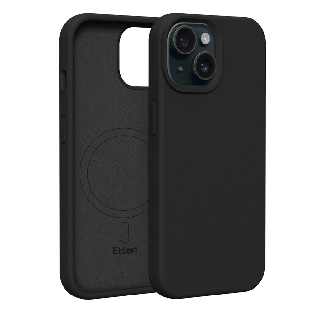 Husa Etteri Silicone Mag pentru iPhone 15 6,1" Negru