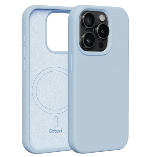 Etteri Silicone Mag case for iPhone 15 Pro 6,1" light blue