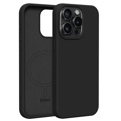 Husa Etteri Silicone Mag pentru iPhone 15 Pro Max 6,7" Negru