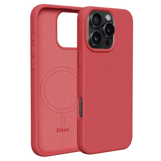Etteri Silicone Mag case for iPhone 16 Pro 6,3" raspberry
