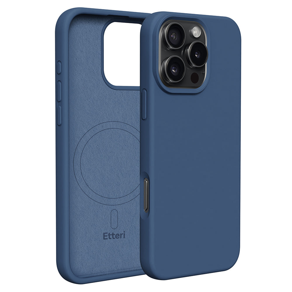 Husa Etteri Silicone Mag pentru iPhone 16 Pro 6,3" Albastru inchis
