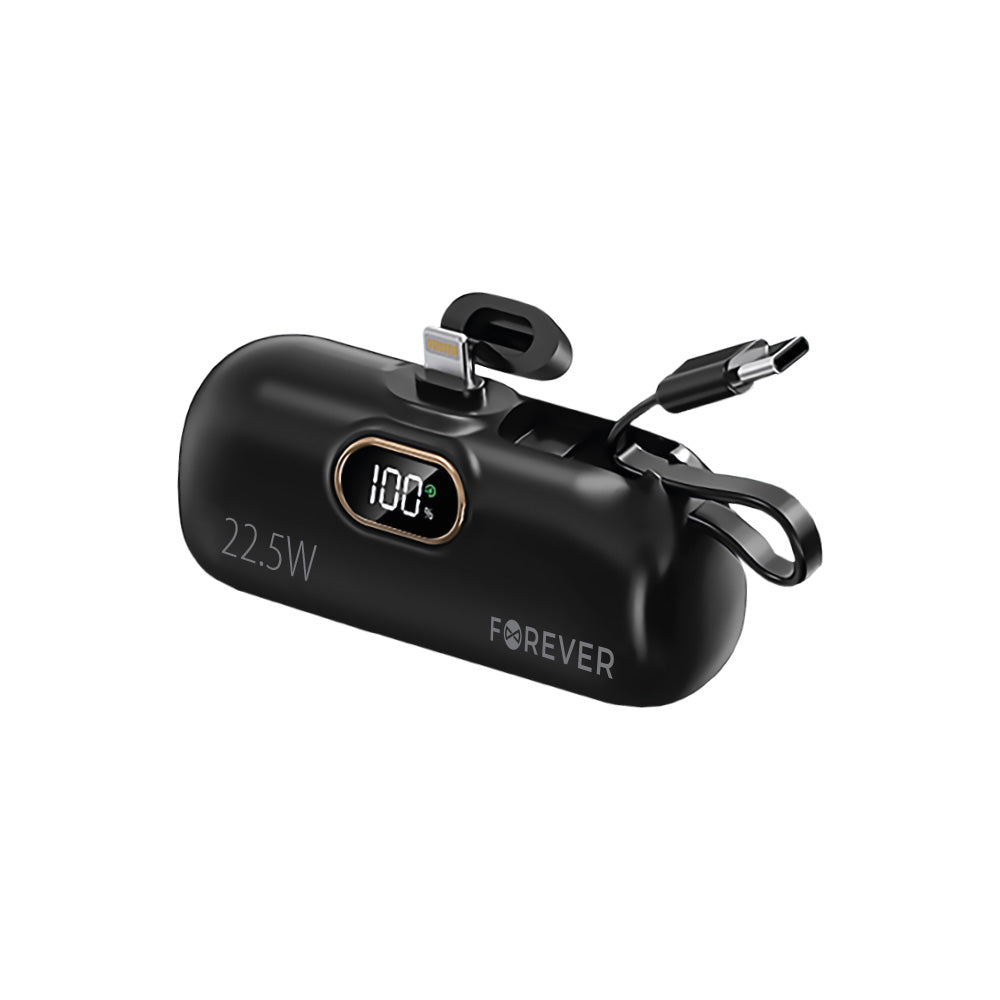 Acumulator extern Forever Mini Mtb-100 22.5W 5000 Mah Lightning Negru