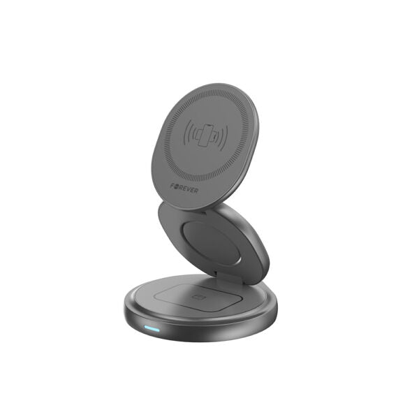 Încărcător wireless magnetic Forever MAWC‑200 15W gri 3‑în‑1