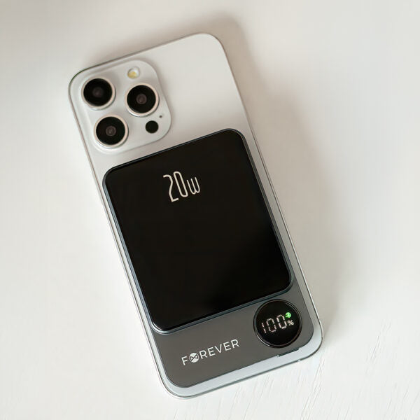 Forever wireless power bank MATB-200 20W PD 5000 mAh magnetic negru