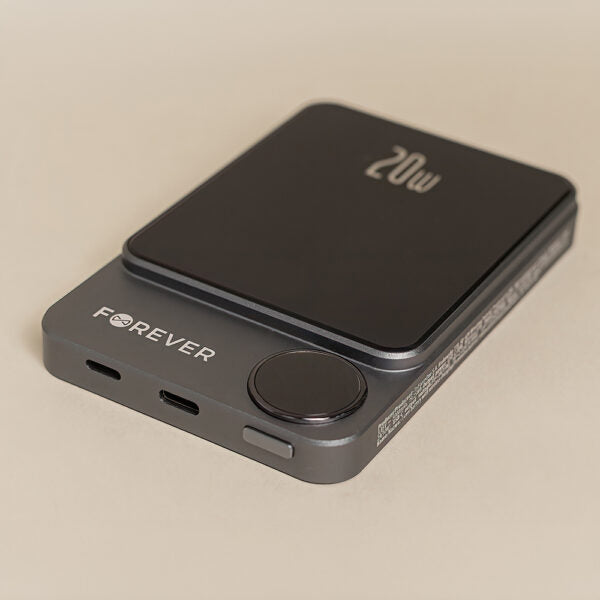 Forever wireless power bank MATB-200 20W PD 5000 mAh magnetic negru