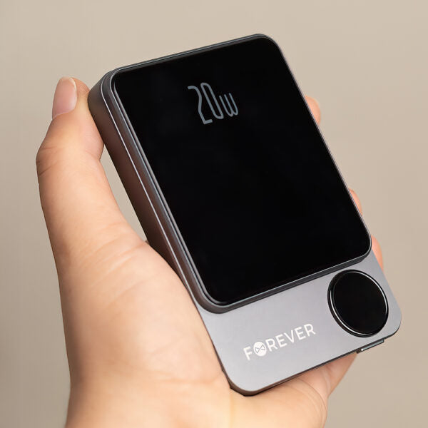 Forever wireless power bank MATB-200 20W PD 5000 mAh magnetic negru