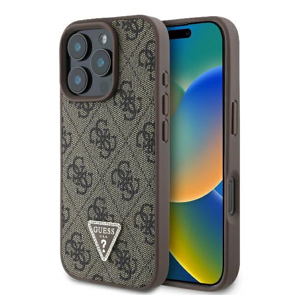 Husa Guess pentru iPhone 16 Pro Max 6,9" Guhcp16xp4tdpw piele 4G Triangle Strass Maro Magsafe