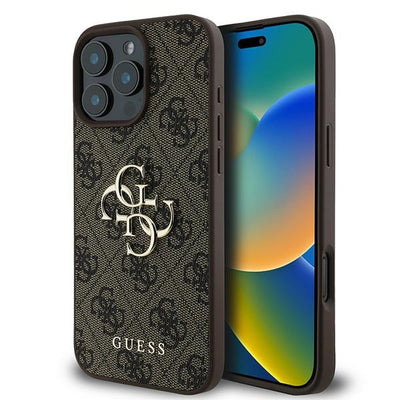 Husa Guess pentru iPhone 16 Pro 6,3" Guhcp16l4gmgbr 4G Big Logo Maro
