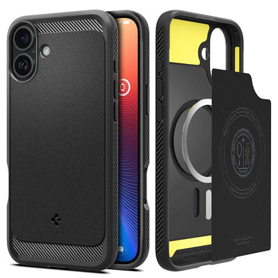 Husa Spigen Rugged Armor Mag Magsafe pentru iPhone 16 6,1" Matte Negru