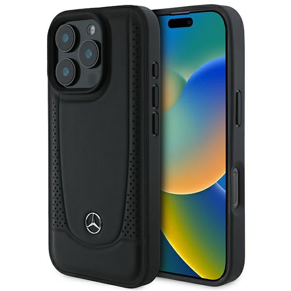 Husa Mercedes pentru iPhone 16 Pro Max 6,9" Hardcase Leather Urban Negru