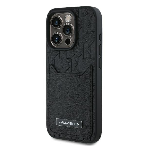Husă pentru iPhone 16 Pro Max Karl Lagerfeld 6,9" KLHCP16XPGKHPRPK black Hard Cardslots Monogram – Negru