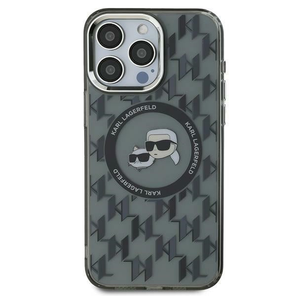 Husa Karl Lagerfeld pentru iPhone 16 Pro 6,3" Negru Hard IML Monogram Karl&Choupette Head Magsafe