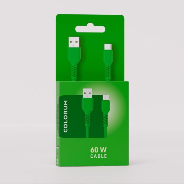 COLORUM cablu USB-A - USB-C 1,8m 3A CK60-AC-04 xGreen