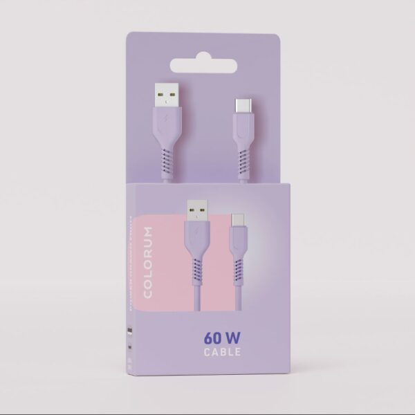 COLORUM cablu USB-A - USB-C 1,8m 3A CK60-AC-09 xLavenda