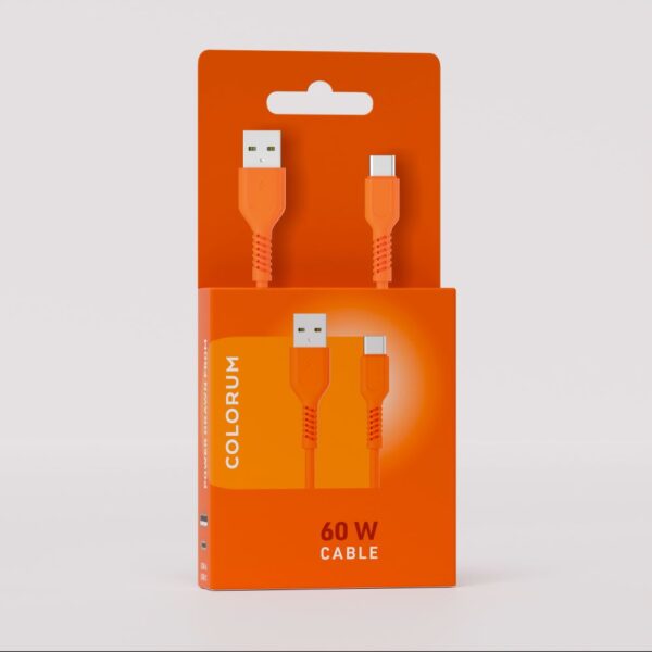 COLORUM cablu USB-A - USB-C 1,8m 3A CK60-AC-10 xOrange
