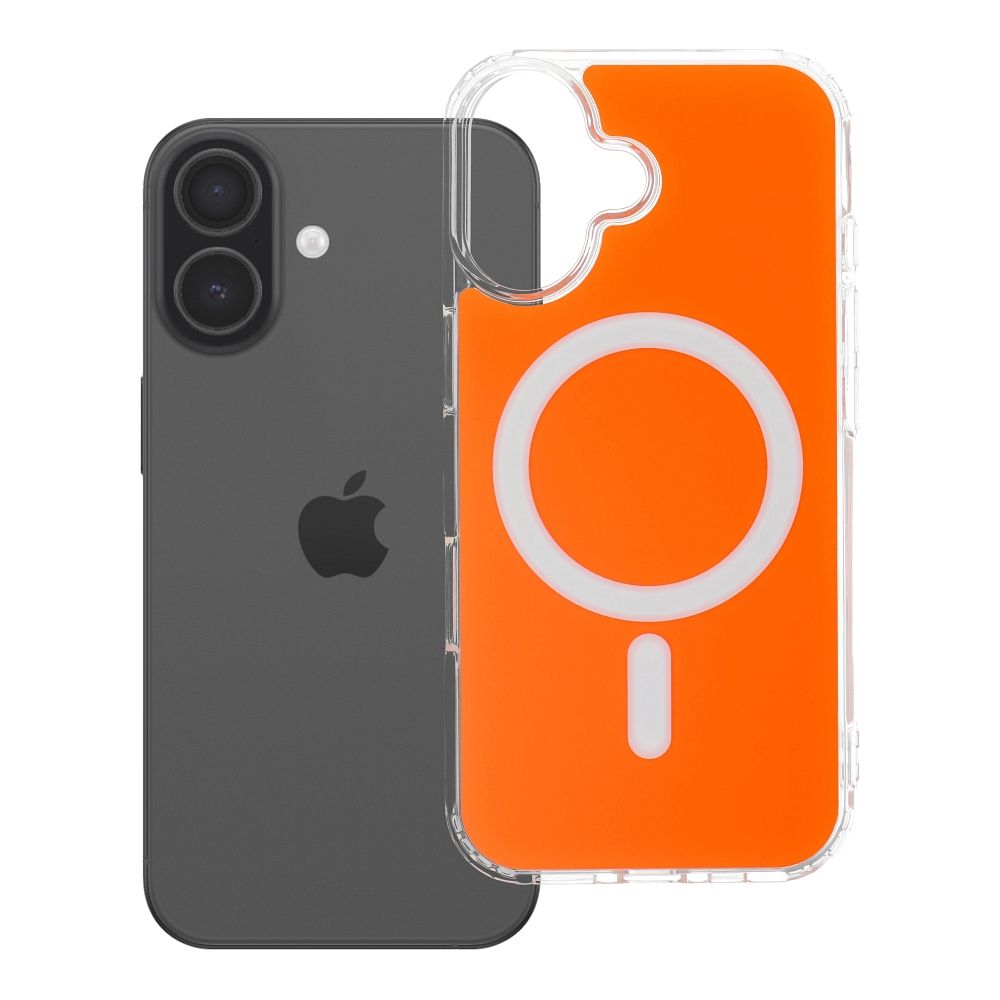 Husa Transparent Fusion Mag pentru iPhone 17 Compatible cu Magsafe Hermes Portocaliu