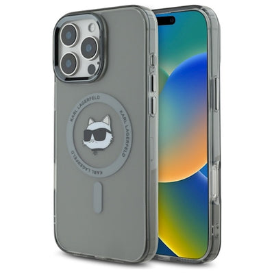 Husa Karl Lagerfeld pentru iPhone 16 Pro 6,3" Negru Hard IML Metal Choupette Head Magsafe