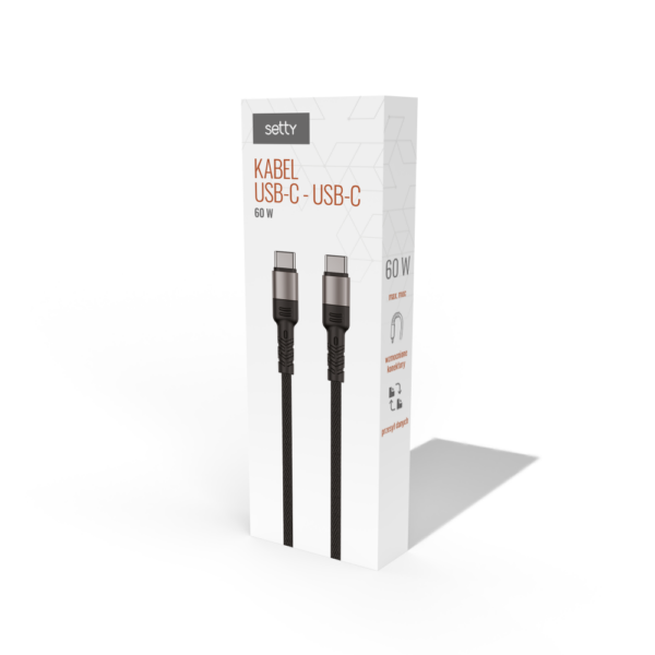 Setty cablu USB-C - USB-C 100W 1,0 m KSL-02 Negru JO