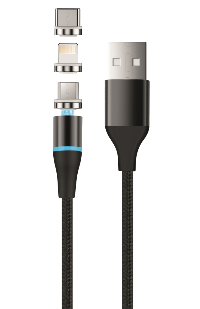 Setty magnetic cablu DT 3in1 2,5A 1,0 m KBM-01 Negru JO
