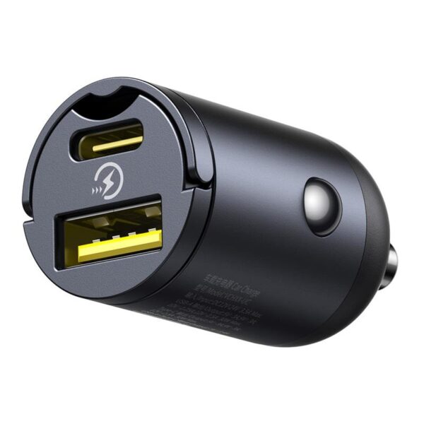 Încărcător auto Baseus Mini Tiny Star PD 1x USB‑C – USB‑A 30W negru