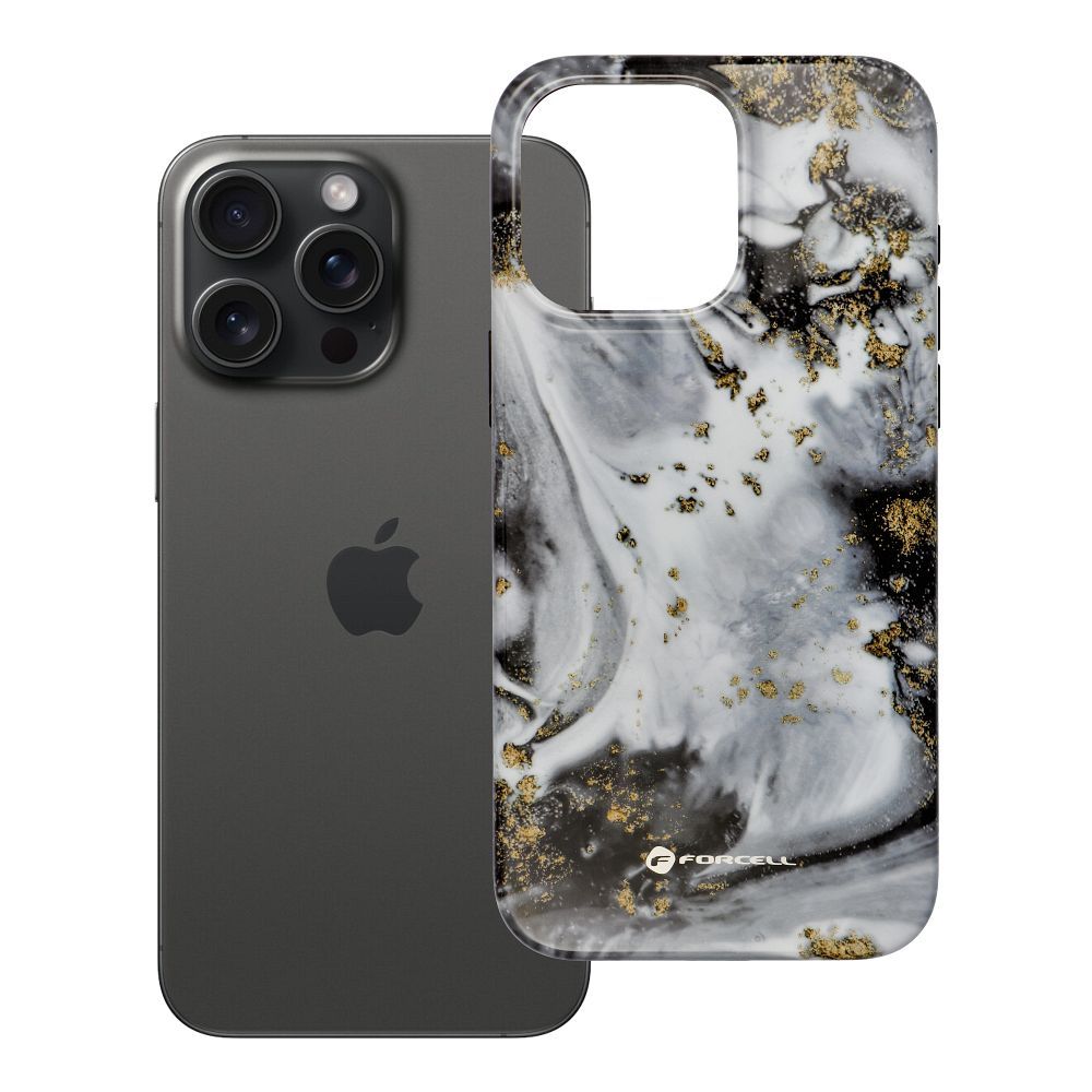 Husa Forcell pentru iPhone 15 PRO MAX F-protect Mirage Compatible cu Military Drop-test Argintiu Fog