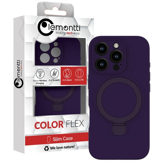 Lemontti Husa Liquid Silicon MagSafe iPhone 16 Pro, cu suport, Mov