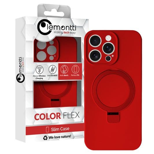 Lemontti Husa Liquid Silicon MagSafe iPhone 15 Pro Max cu suport Rosu