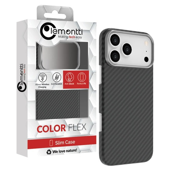 Lemontti Husa Slim Aramid/Kevlar Magsafe 1500D iPhone 17 Pro Negru