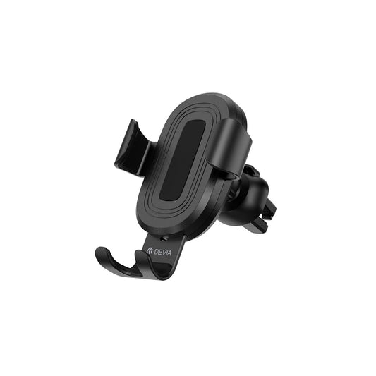 Suport auto Devia Gravity cu încărcător inductiv wireless, negru, 10W, pentru grila de aerisire