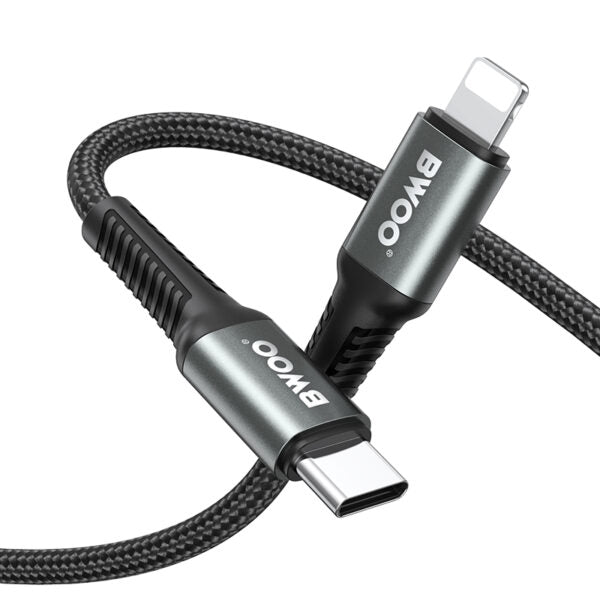 BWOO Braided cablu X288C-L USB-C - Lightning 2m 27W Negru
