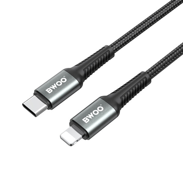 BWOO Braided cablu X288C-L USB-C - Lightning 2m 27W Negru