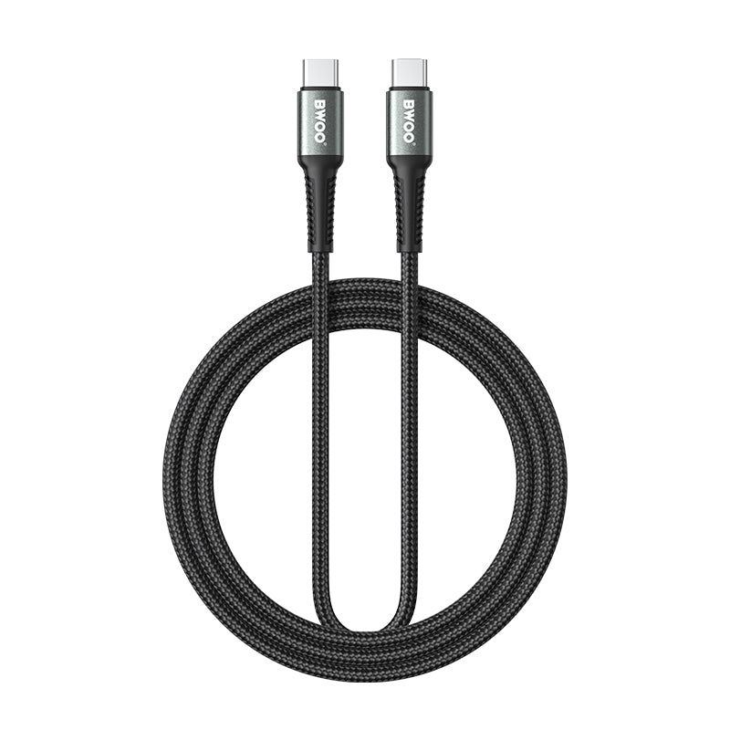 BWOO Braided cablu X288C-C USB-C - USB-C 2m 60W Negru