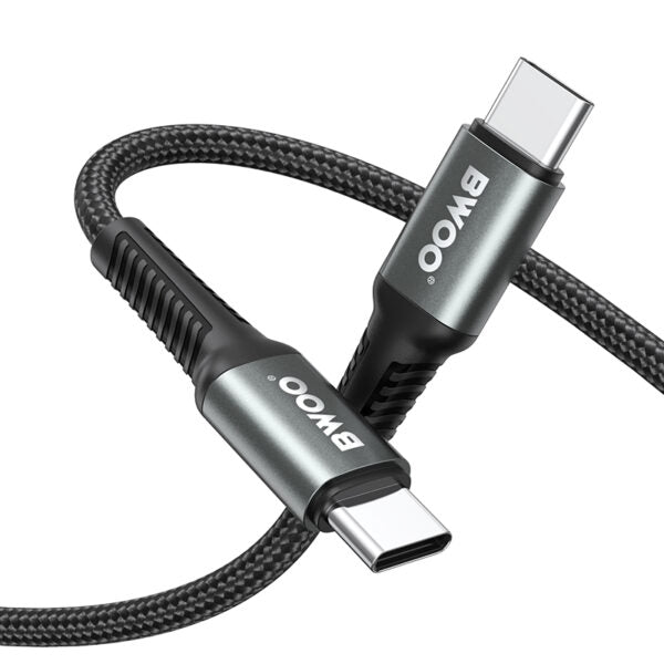 BWOO Braided cablu X288C-C USB-C - USB-C 2m 60W Negru