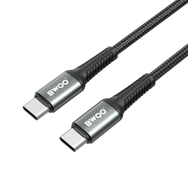 BWOO Braided cablu X288C-C USB-C - USB-C 2m 60W Negru