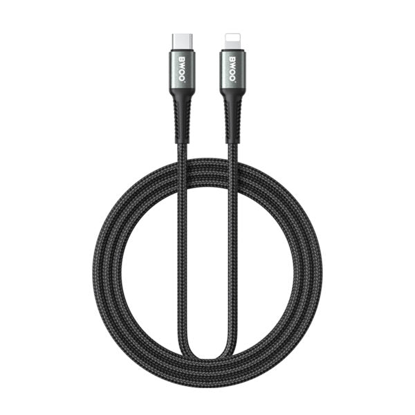 BWOO Braided cablu USB-C - Lightning 3m 30W Negru