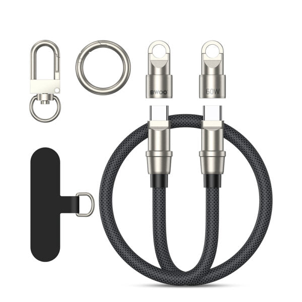 BWOO Lanyard cablu USB-C - Lightning 1.2m 27W with strap