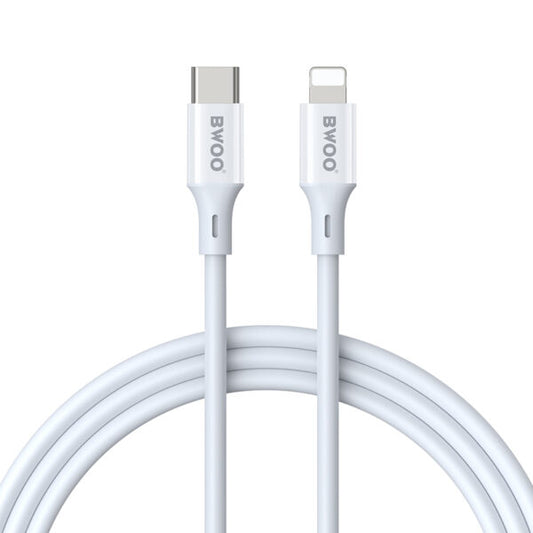 BWOO cablu X283CL USB-C - Lightning 2m 27W ABS + TPE Alb