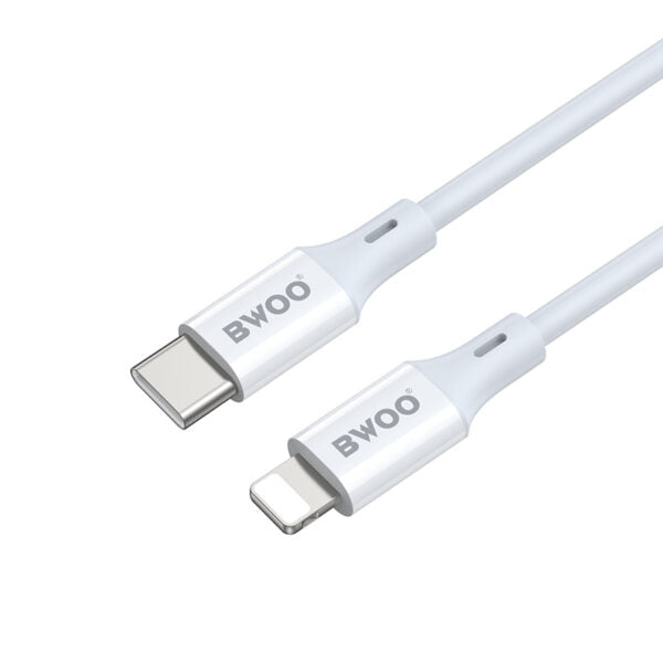 BWOO cablu X283CL USB-C - Lightning 2m 27W ABS + TPE Alb