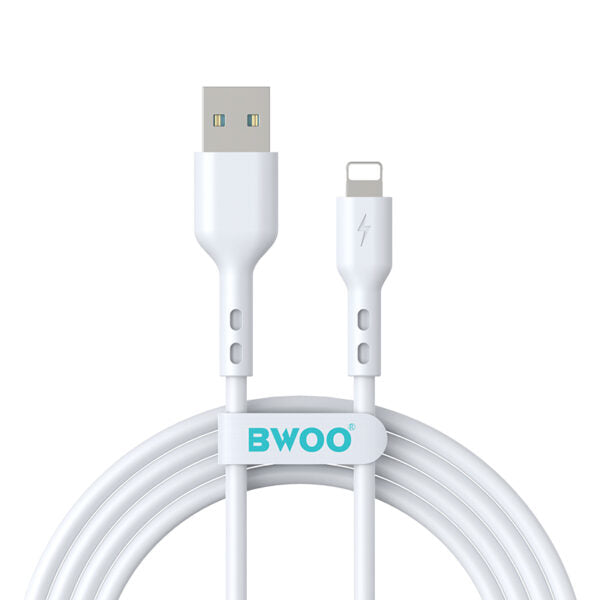 BWOO cablu USB - Lightning 2m 3A Alb