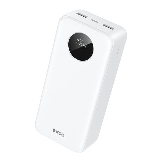BWOO 22,5W 30000 mAh power bank with LCD screen alb