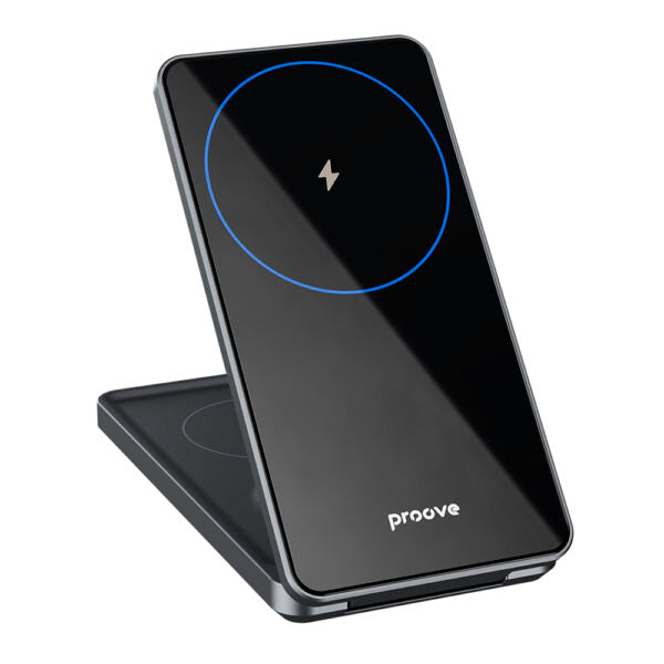 Încărcător wireless Proove Metal Edge 3‑în‑1 gri