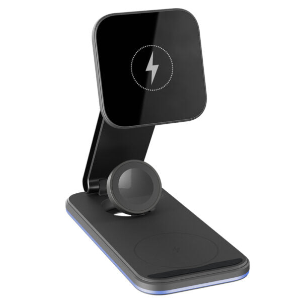 Încărcător wireless Proove Energy Fold 3‑în‑1 negru