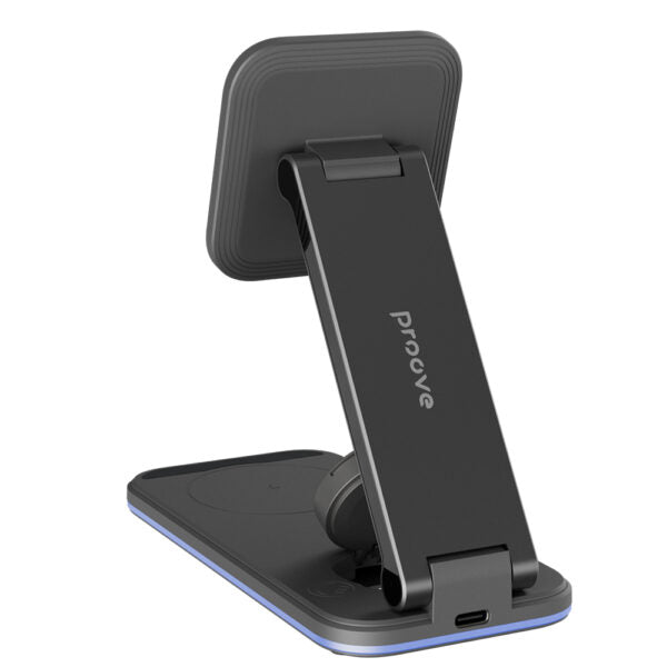 Încărcător wireless Proove Energy Fold 3‑în‑1 negru