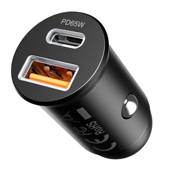 Încărcător auto Proove Tiny Power Pro PD USB‑C + USB‑A 65W negru